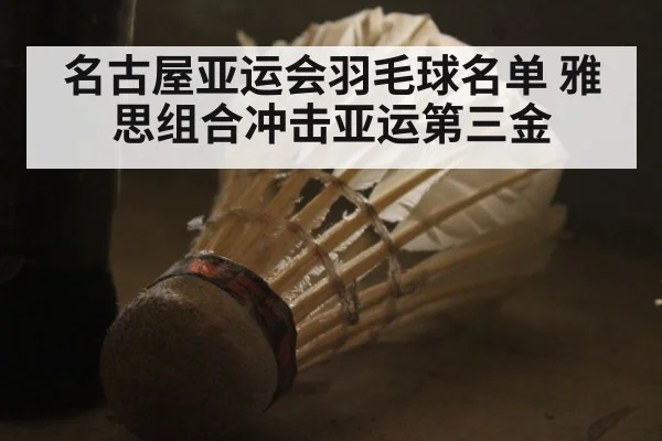 名古屋亚运会羽毛球名单 雅思组合冲击亚运第三金